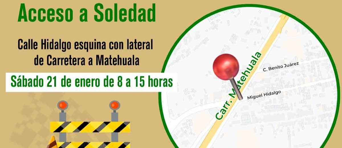 CERRADO ACCESO VIAL A ZONA CENTRO DE SOLEDAD