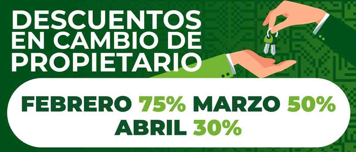 SEFIN LLAMA A APROVECHAR EN FEBRERO 75 POR CIENTO DE DESCUENTO EN CAMBIO DE PROPIETARIO DE VEHÍCULOS