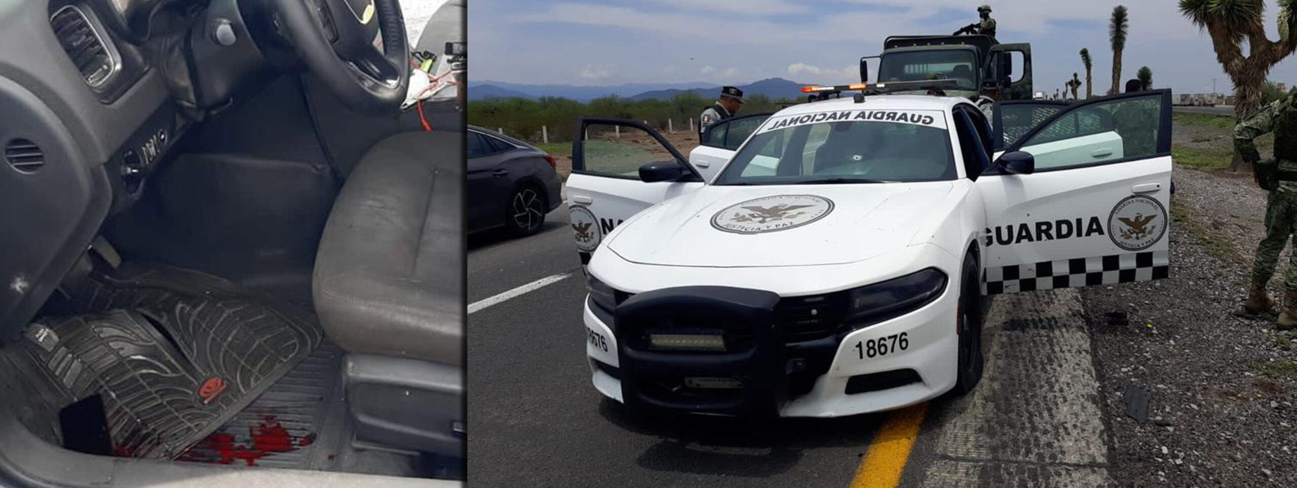 ATAQUE ARMADO CONTRA AGENTES DE LA GUARDIA NACIONAL SOBRE LA CARR. 57 EN MATEHUALA; HAY DOS AGENTES HERIDOS