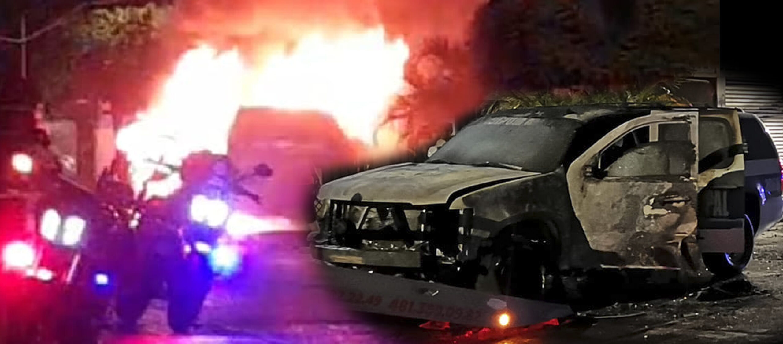 PATRULLA BLINDADA SE INCENDIÓ EN VALLES
