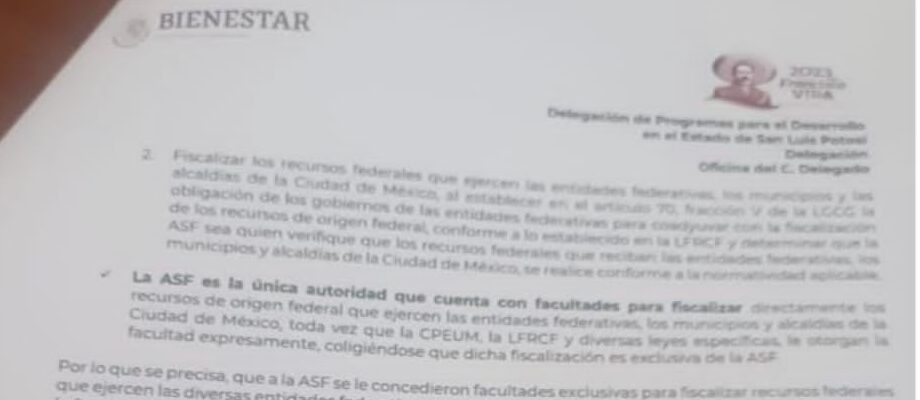 ALCALDES PIDIERON AYUDA A LA SECRETARÍA DEL BIENESTAR CONTRA LA AUDITORA EDITH MUÑOZ