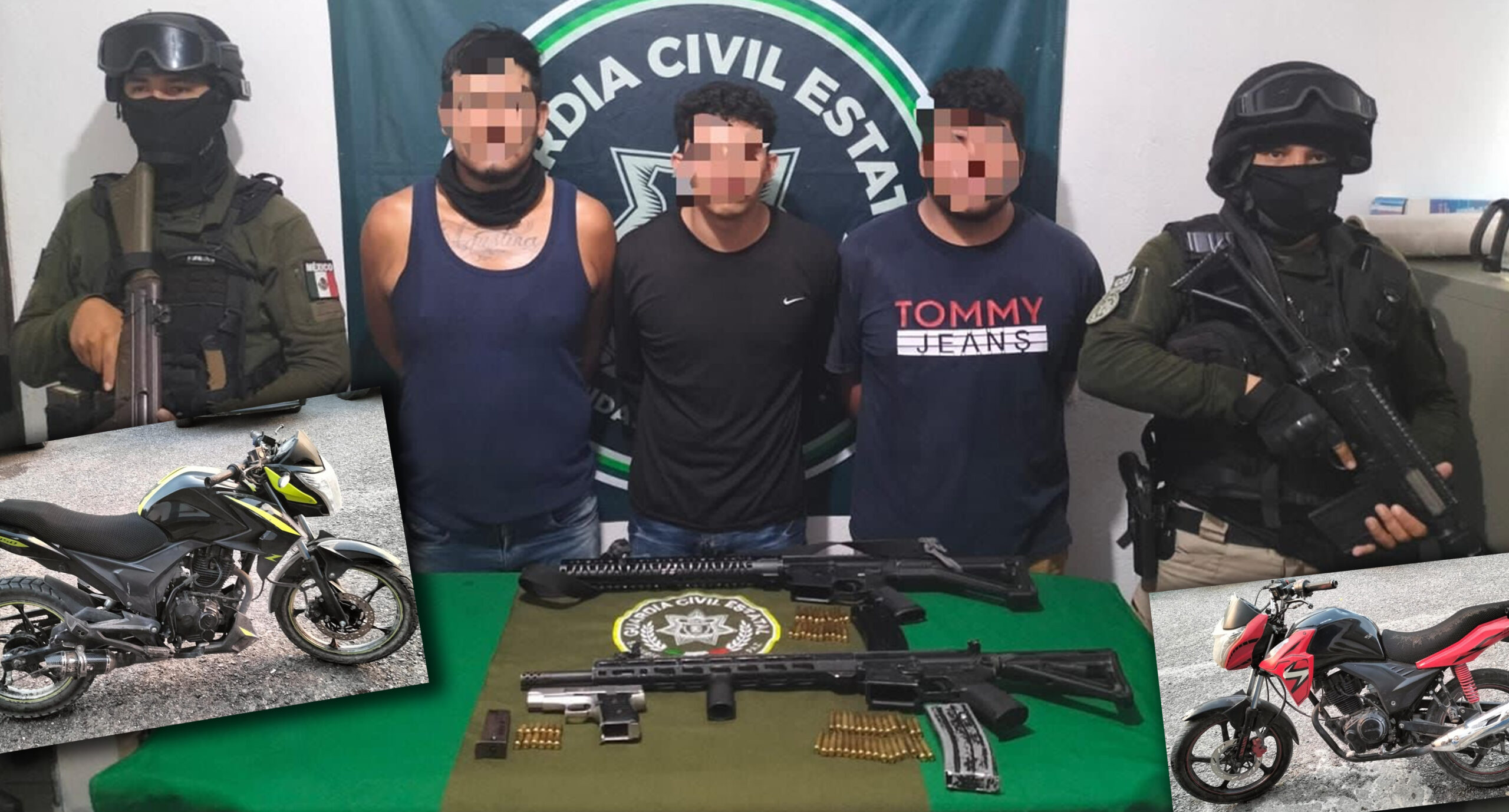 DETENIDOS EN TAMUÍN SON IDENTIFICADOS POR LA GUARDIA CIVIL ESTATAL COMO OBJETIVOS CRIMINALES