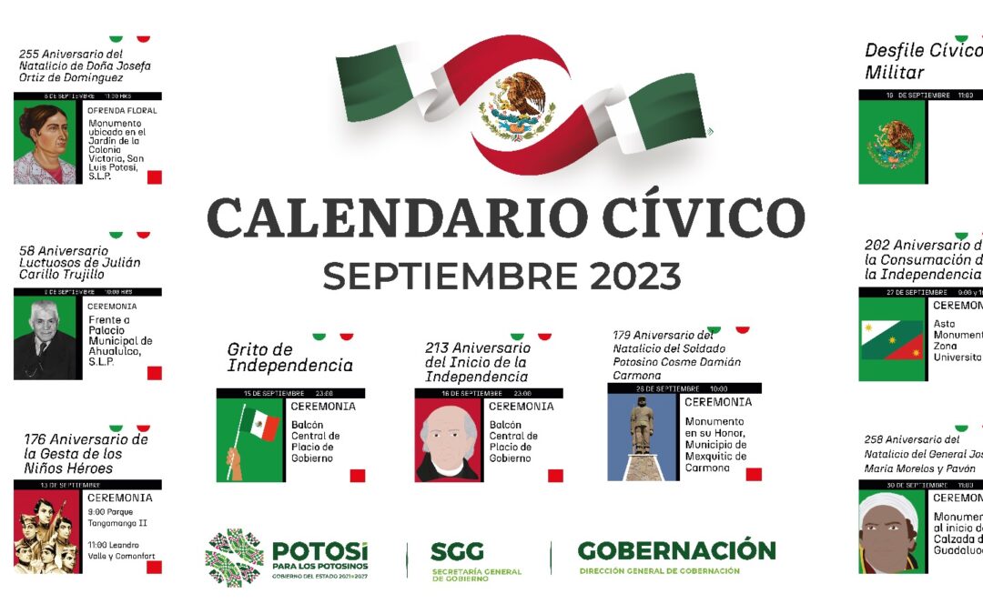 GOBIERNO ESTATAL ANUNCIA CALENDARIO CÍVICO DEL MES PATRIO
