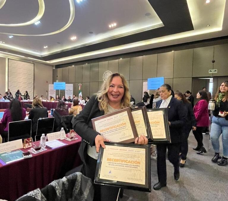 CENTRO DE JUSTICIA PARA LAS MUJERES OBTIENE RECERTIFICACIÓN NACIONAL
