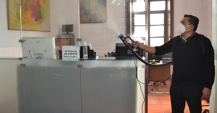 APLICAN ESTRICTAS MEDIDAS SANITARIAS ENTRE PERSONAL DE LA OFICIALÍA MAYOR