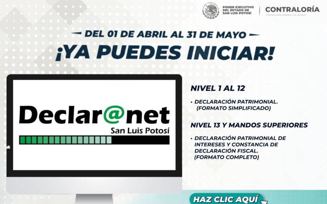 Inicia Periodo de Declaraciones Patrimoniales en San Luis Potosí