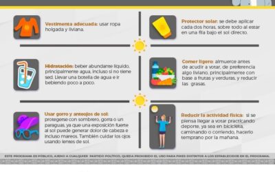 GOBIERNO ESTATAL LLAMA A PROTEGERSE DEL CALOR DURANTE LAS ELECCIONES