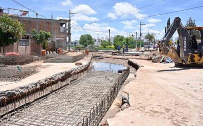 SUPERVISAN AVANCES DEL COLECTOR PLUVIAL EN CACTUS DE SOLEDAD