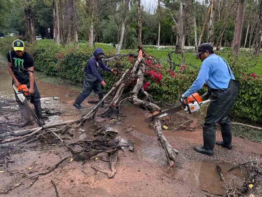 REALIZAN LIMPIEZA DE PARQUES TRAS FUERTES LLUVIAS