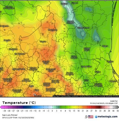 PRONOSTICAN NUEVO DESCENSO DE TEMPERATURAS EN SAN LUIS POTOSÍ