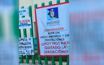 GOBIERNO DEL ESTADO ADVIERTE QUE «NO HAY DINERO» PARA PAGAR A MÉDICOS JUBILADOS