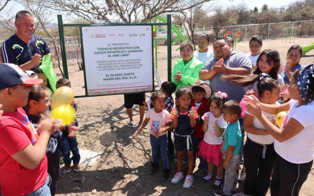ENTREGAN ESPACIO RECREATIVO Y GIMNASIO AL AIRE LIBRE EN SANTA MARÍA DEL RÍO
