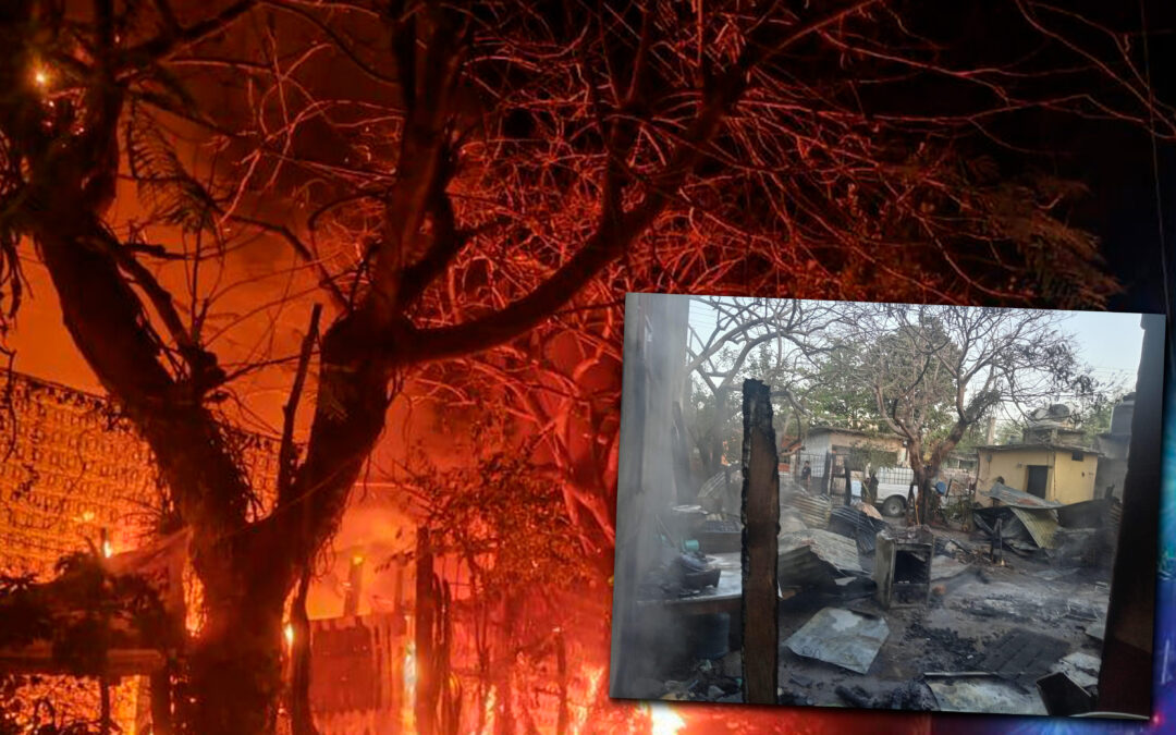 IMPARABLE VIOLENCIA; TRAS ATAQUE ARMADO REGRESAN A INCENDIAR CASA EN TAMUÍN