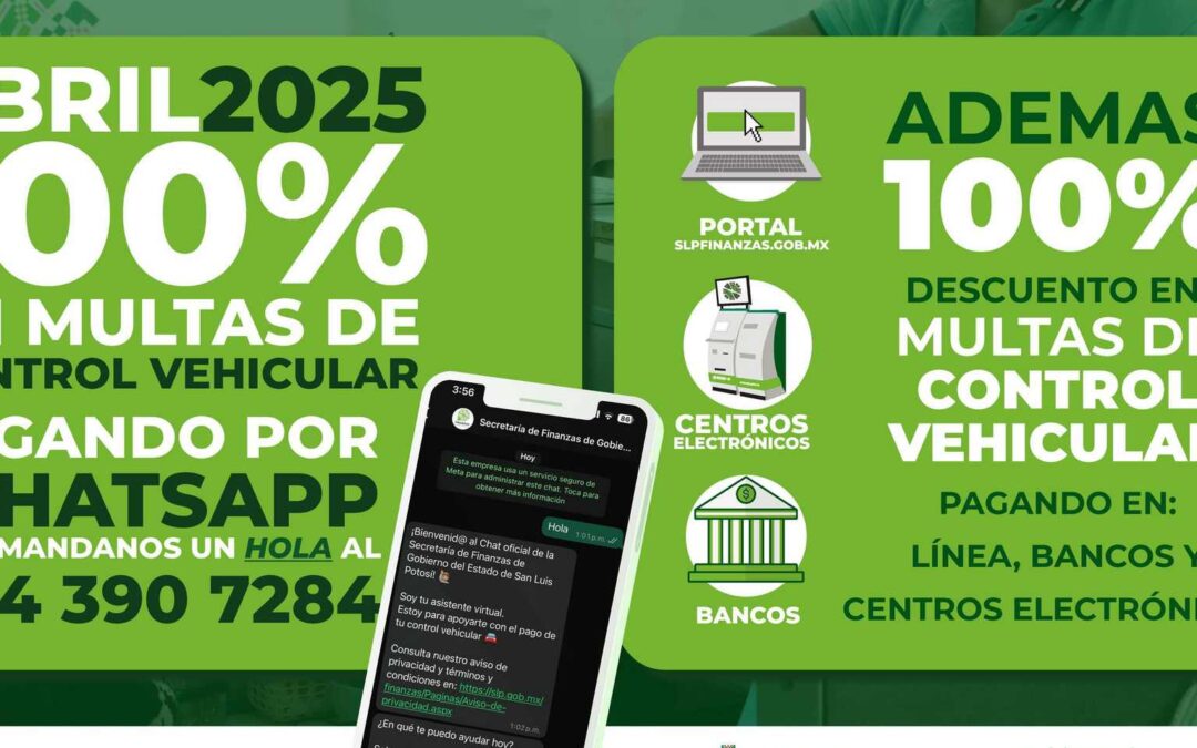 INFORMAN DE DESCUENTOS EN MULTAS DE CONTROL VEHICULAR EN ABRIL