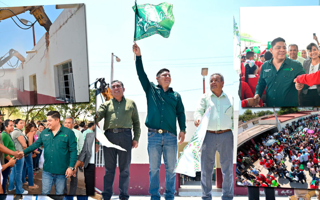 RICARDO GALLARDO RECONSTRUYE ESCUELA A NIÑOS DE SOLEDAD DE G.S.