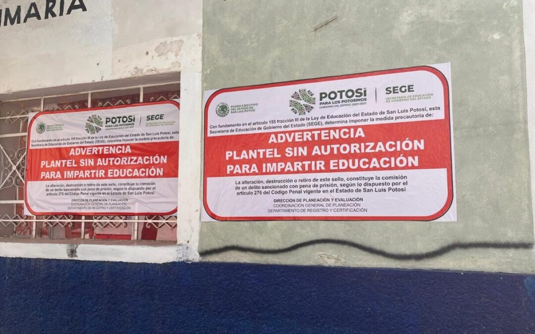 COLOCARON SELLOS EN PLANTEL EDUCATIVO IRREGULAR EN MATEHUALA