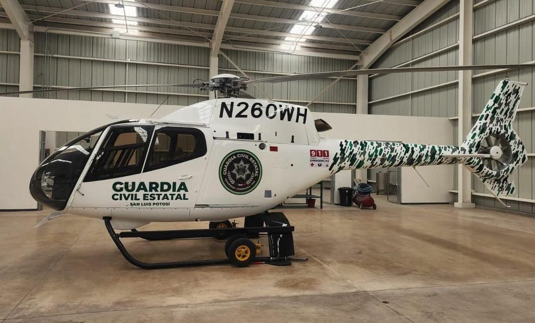 LLEGA A SAN LUIS POTOSÍ HELICÓPTERO DE VIGILANCIA PARA FORTALECER LA SEGURIDAD