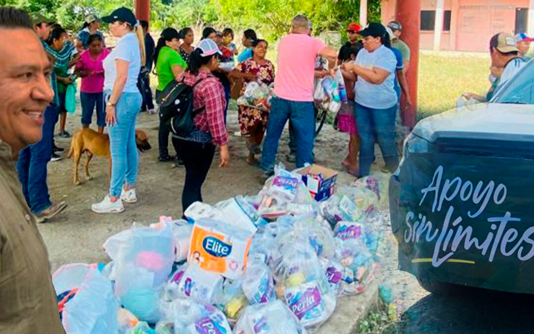 GOBIERNO DEL ESTADO ENTREGA APOYOS EN COMUNIDADES AFECTADAS EN SAN VICENTE TANCUAYALAB
