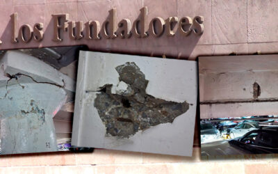 TEMEN RIESGOS POR GRIETAS Y DESPRENDIMIENTOS EN PLAZA DE LOS FUNDADORES
