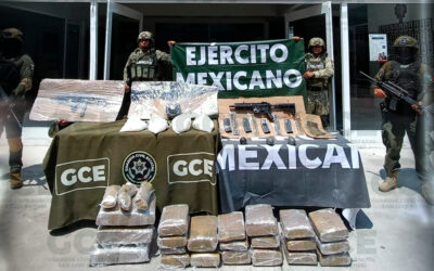 ENCUENTRAN ARMAS Y MÁS DE 57 KILOS DE MARIHUANA EN CIUDAD VALLES